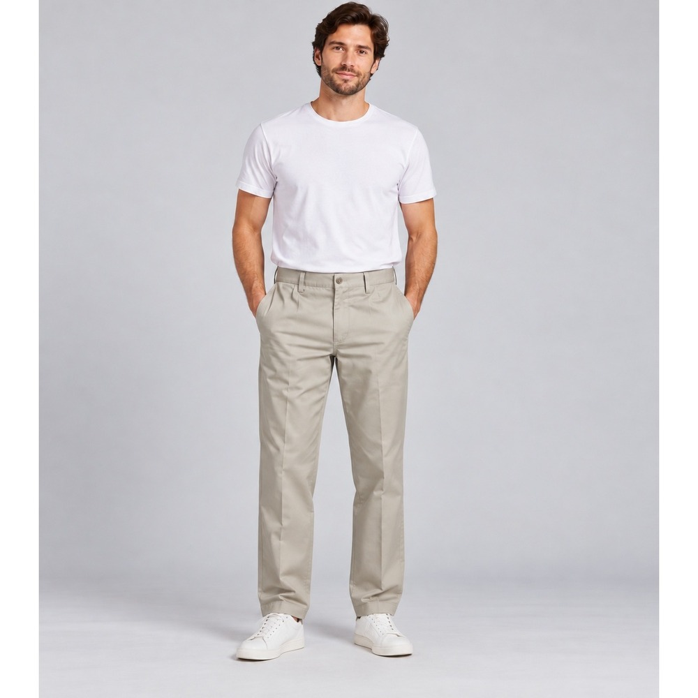 Dockers Mens Classic Fit Pleated Khaki Pants Tan 40x30 Style 406700022
